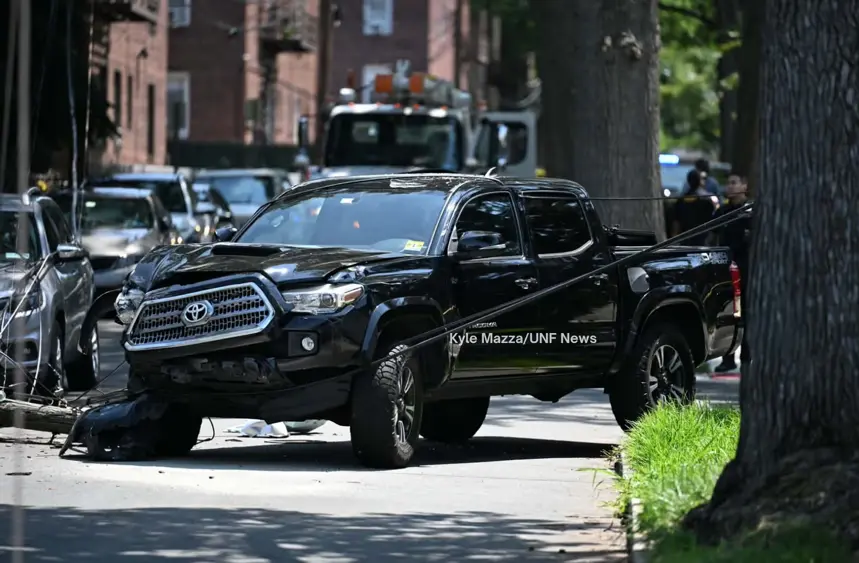 ICE Pursuit Ends in Teaneck Crash, Downs Utility Pole